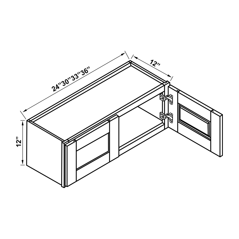 Wall Cabinet - 12"H Double Doors
