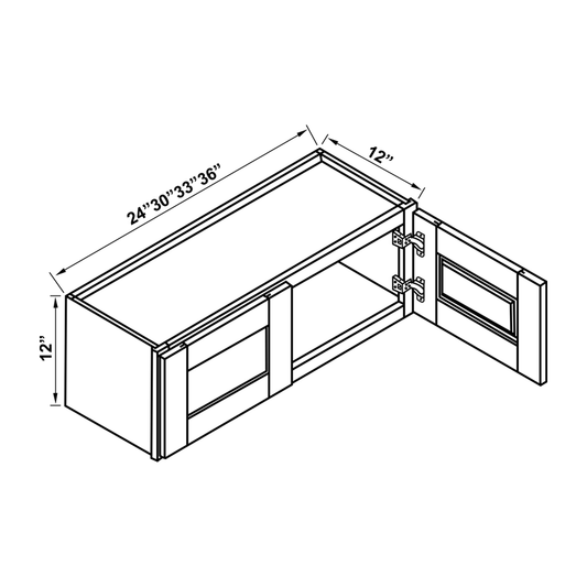 Wall Cabinet - 12"H Double Doors