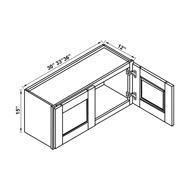 Wall Cabinet - 15"H Double Doors