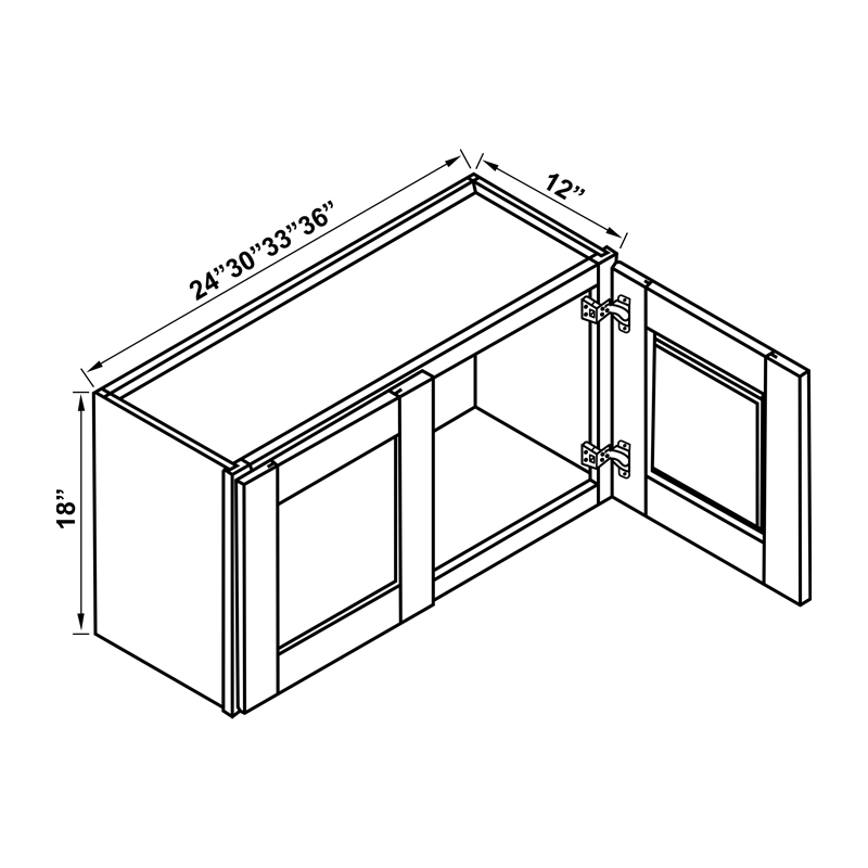Wall Cabinet - 18"H Double Doors