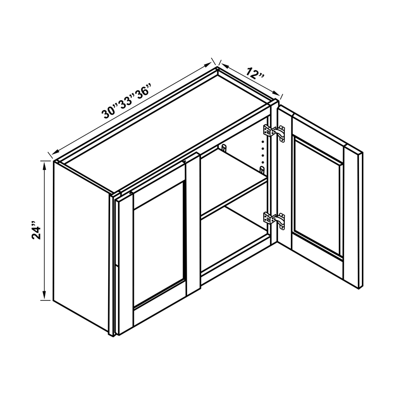 Wall Cabinet - 24"H Double Doors