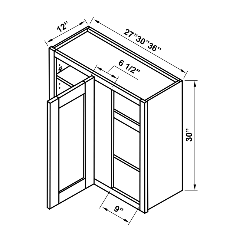 Wall Cabinet - 30"H Blind Corner
