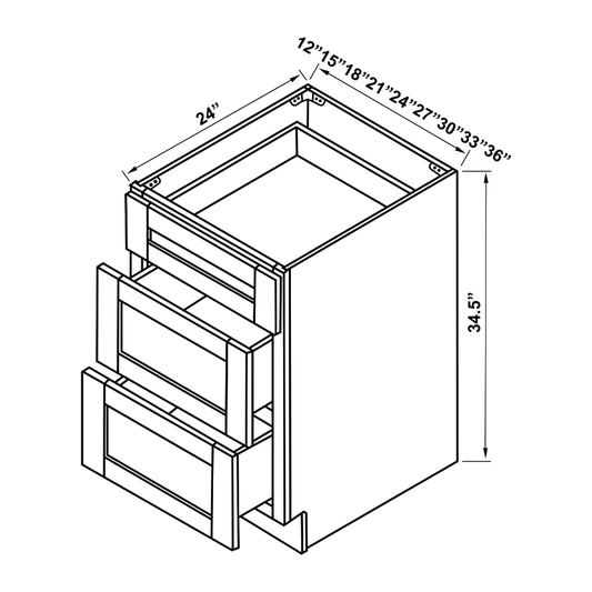 Base Cabinet - 3 Drawers