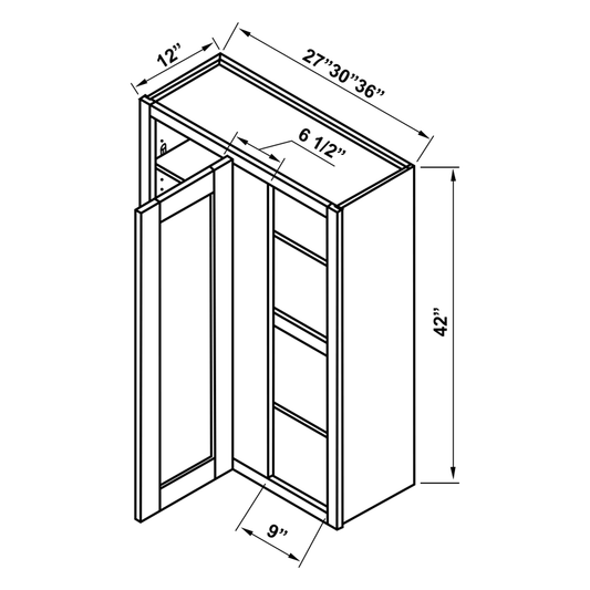 Wall Cabinet - 42"H Blind Corner