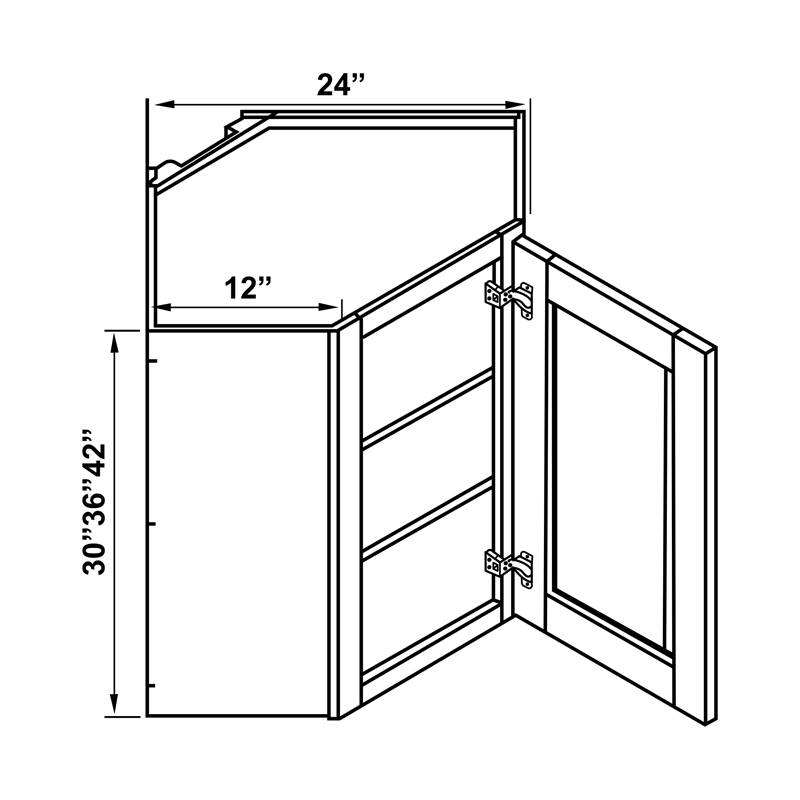 Wall Cabinet - Diagonal Corner