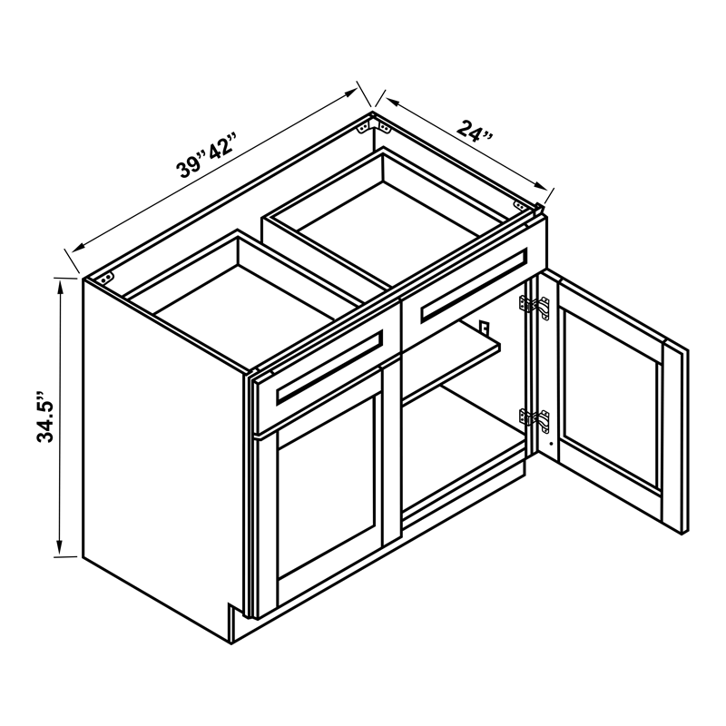 Base Cabinet - Double Doors / Double Drawers