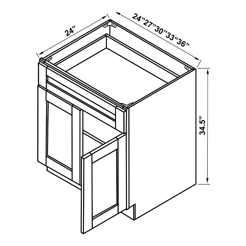 Base Cabinet - Double Doors / Single Drawer