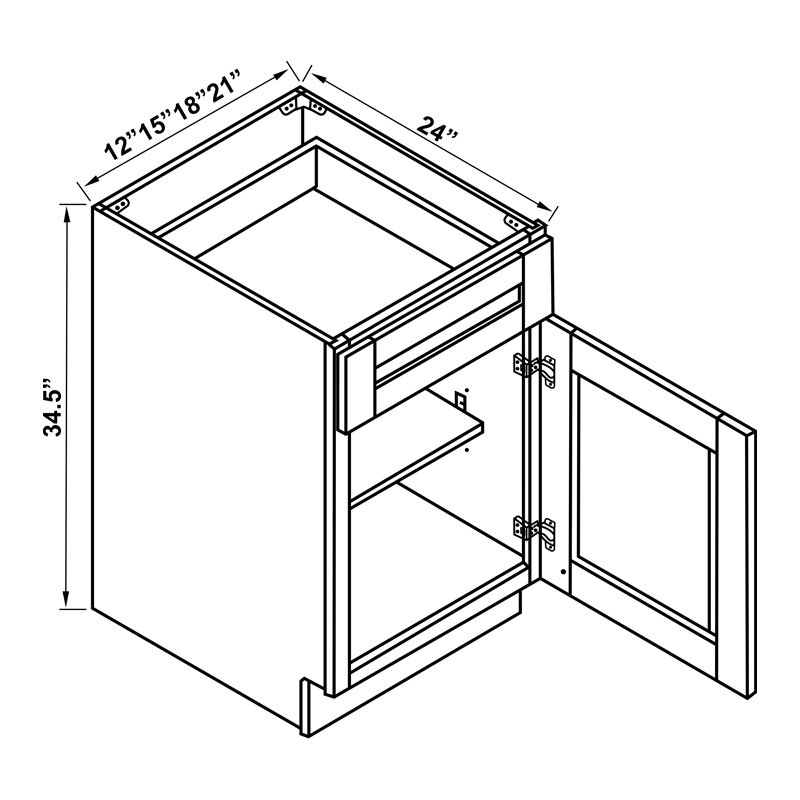 Base Cabinet - Single Door / Single Drawer
