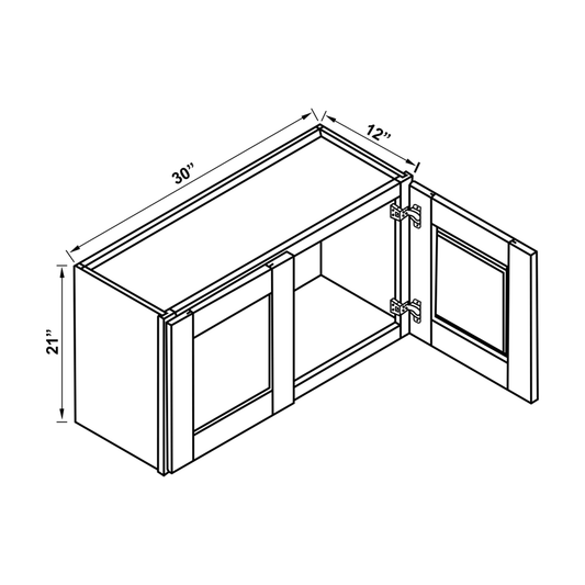Wall Cabinet - 21"H Double Doors