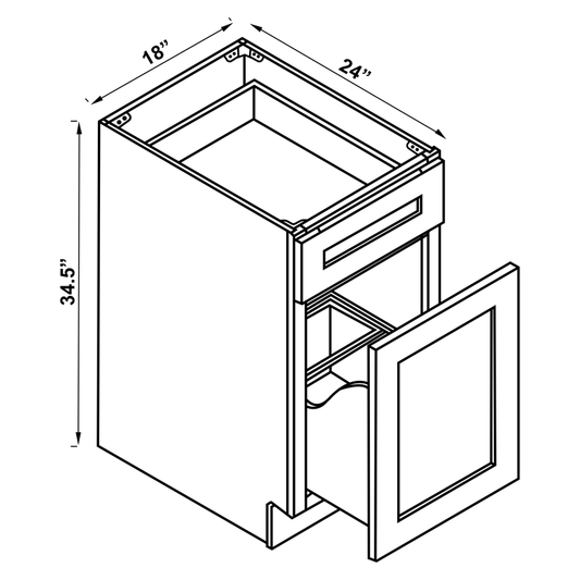Base Cabinet - Wastebasket / Single Drawer