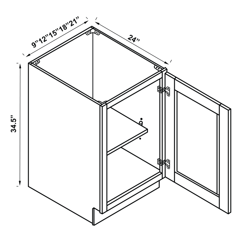 Base Full Height Cabinet - Single Door
